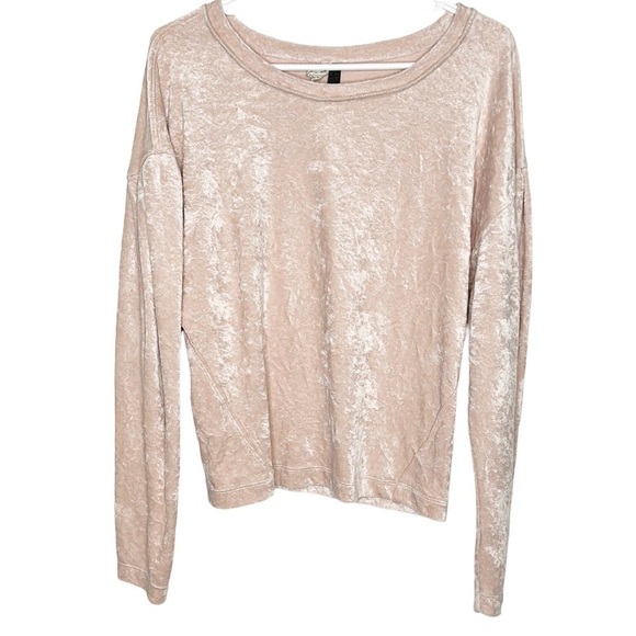 Free People We the Free Milan Crushed Velvet Top Women's XS Blush Pink - Picture 4 of 8